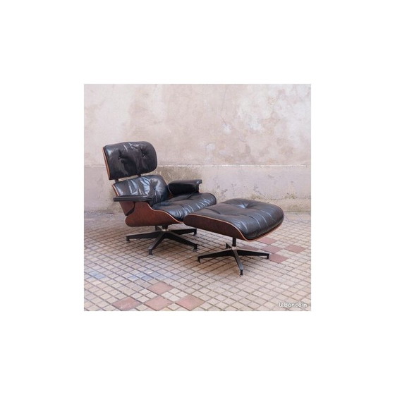 Image 1 of Loungesessel aus Palisanderholz mit Ottomane von Charles und Ray Eames für Herman Miller, 1970