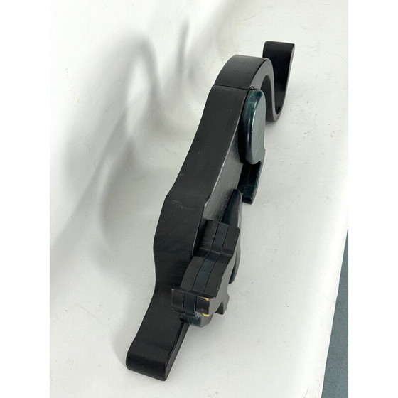 Image 1 of Schwarze Panther-Skulptur aus dickem Holz, Italien 1980