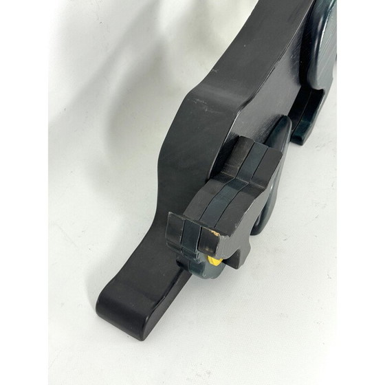 Image 1 of Schwarze Panther-Skulptur aus dickem Holz, Italien 1980