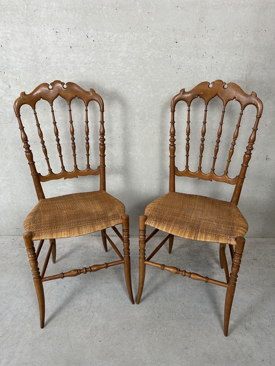 Image 1 of 2x vintage original Chiavari Stühle - Holz