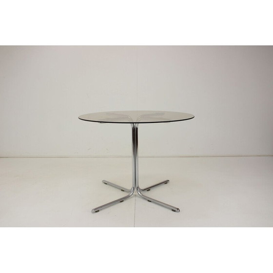 Image 1 of Esstischgarnitur aus Glas und Stoff, Tschechoslowakei 1970