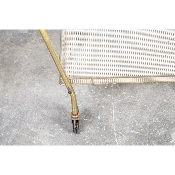 Image 1 of Vintage Servierwagen aus Messing und Metall, Italien 1950