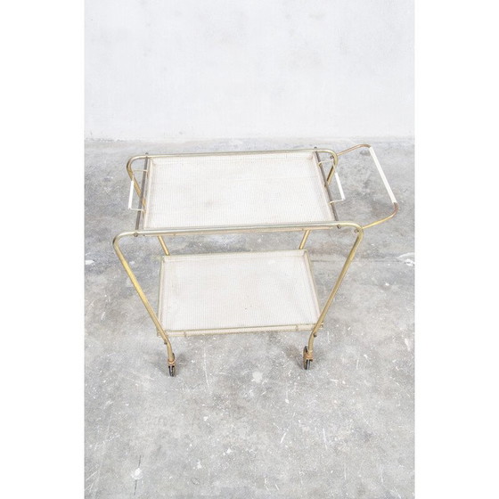 Image 1 of Vintage Servierwagen aus Messing und Metall, Italien 1950