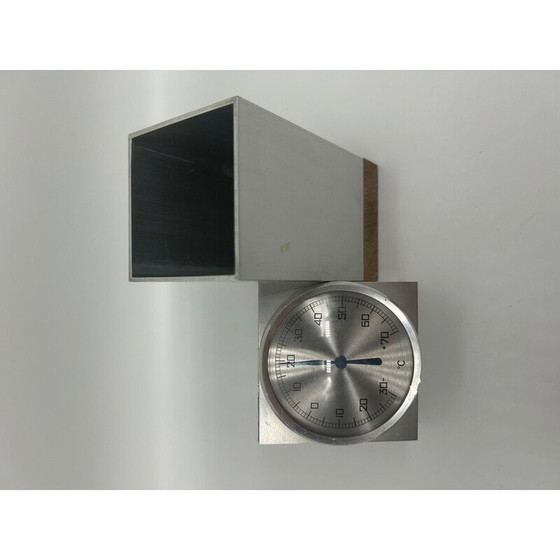 Image 1 of Vintage Bleistifthalter aus gebürstetem Metall und Holz, 1970