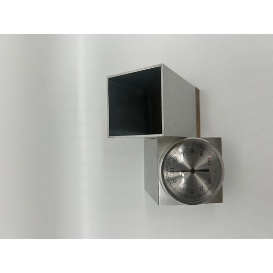 Image 1 of Vintage Bleistifthalter aus gebürstetem Metall und Holz, 1970