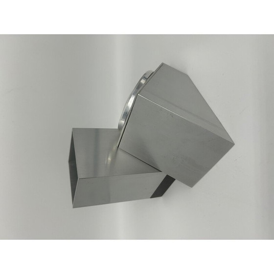 Image 1 of Vintage Bleistifthalter aus gebürstetem Metall und Holz, 1970