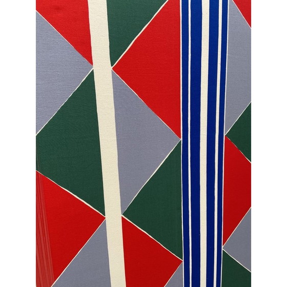 Image 1 of Vintage-Siebdruck auf Leinwand Modelle "Harlekin" von Sonia Delaunay, 1983