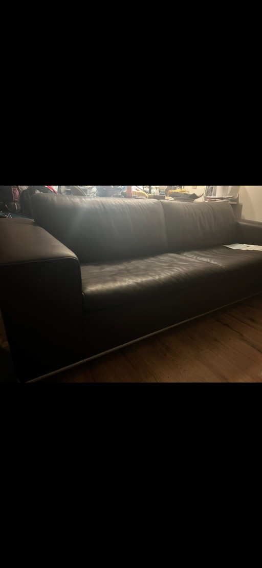 Ds-3 Sofa 4Sitzer. Cigarro Leder. Epoxy Silber Basis