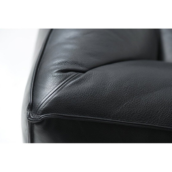 Image 1 of Vintage "Le bambole" Sofa in schwarzem Leder von Mario Bellini für B and B, Italien 1970