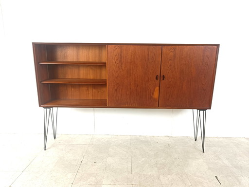 Mid Century Teakholz-Highboard von Oswald Vermaercke, 1950er Jahre