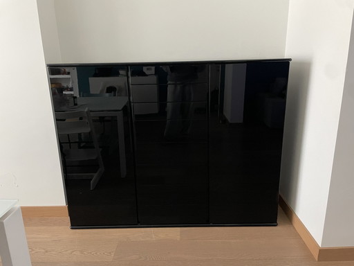 Cappellini Sideboard-Schrank (Schwarz Hochglanz)