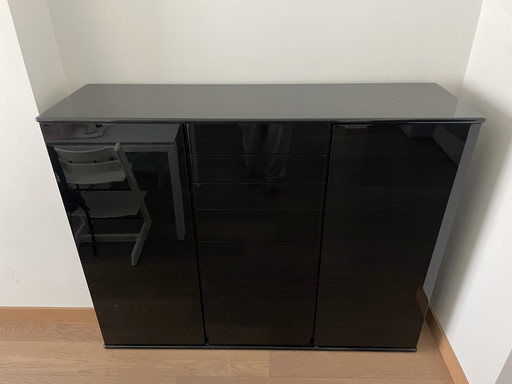 Cappellini Sideboard-Schrank (Schwarz Hochglanz)