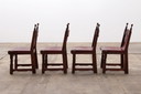 Spanischer Stuhl: Rustikales Design mit Sattelleder 4er Set