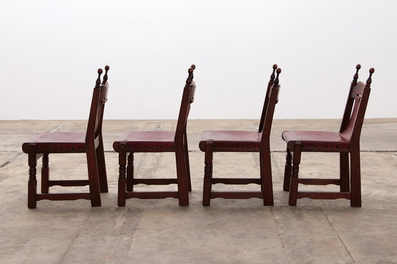 Image 1 of Spanischer Stuhl: Rustikales Design mit Sattelleder 4er Set