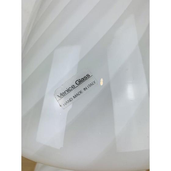 Image 1 of Champignonlampe aus weißem Muranoglas, 1970