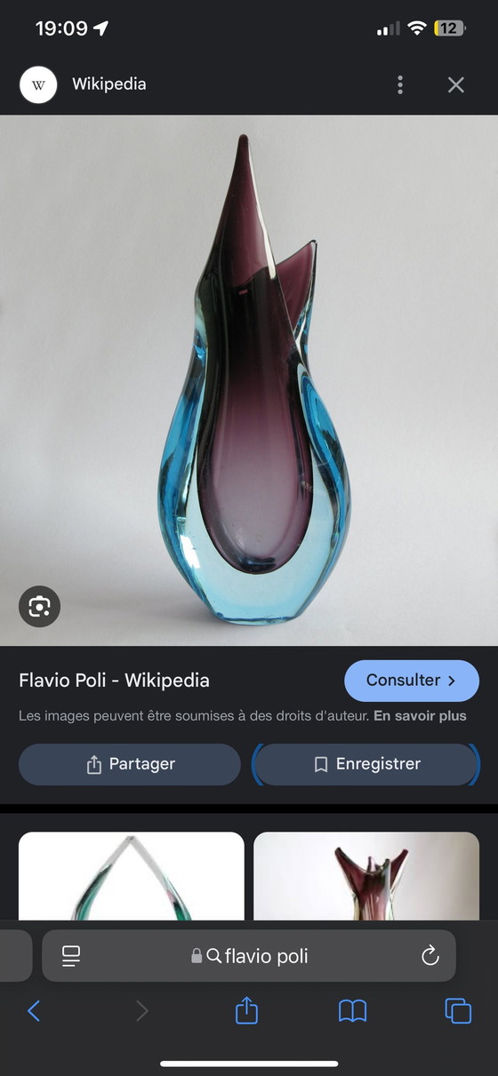 Image 1 of Flavio Poli Seguso Gold Inkrustation Sommerso Murano Kunstglas , Italien 1970S