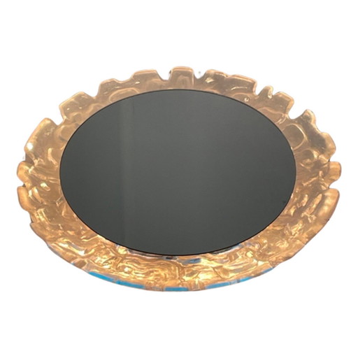 Egon Hillebrand - Spiegel im Weltraumdesign mit Hintergrundbeleuchtung - Großes Modell in sehr gutem Zustand - Gepresstes Glas