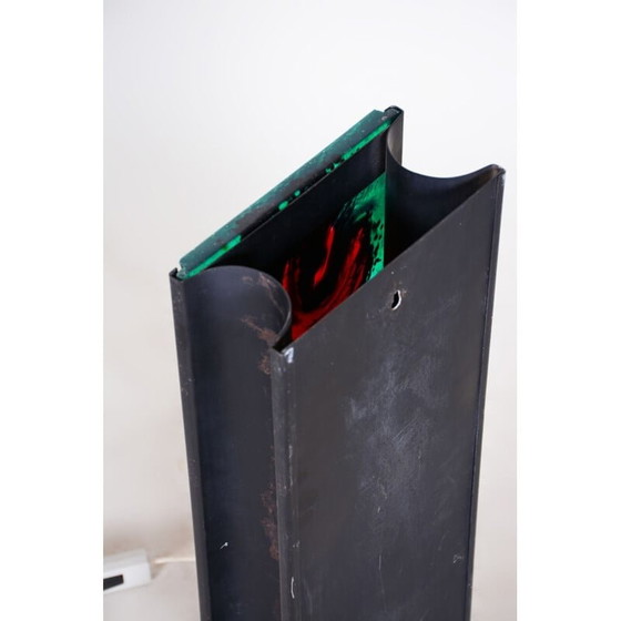 Image 1 of Mid Century Hängeleuchte aus Glas und Stahl, 1950er Jahre