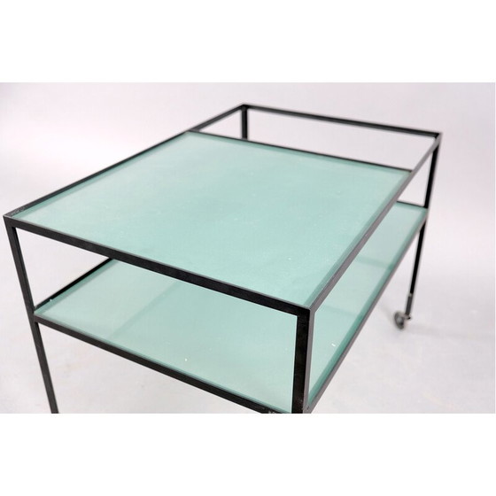 Image 1 of Servierwagen aus Glas und Metall von Herbert Hirche für Christian Holzäpfel KG, 1960