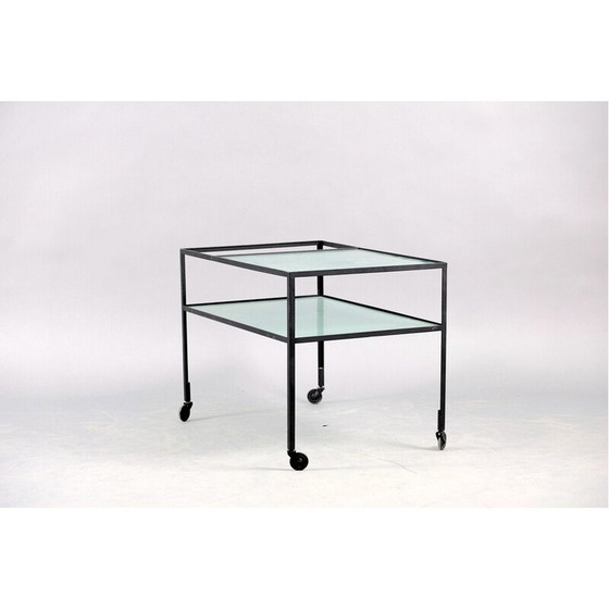 Image 1 of Servierwagen aus Glas und Metall von Herbert Hirche für Christian Holzäpfel KG, 1960
