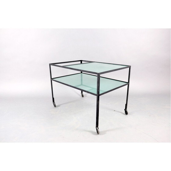 Image 1 of Servierwagen aus Glas und Metall von Herbert Hirche für Christian Holzäpfel KG, 1960