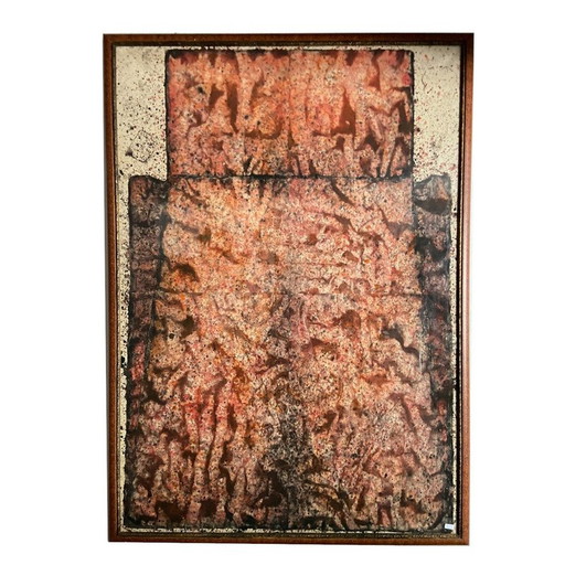 Vintage Öl auf Leinwand von Elvire Ferle