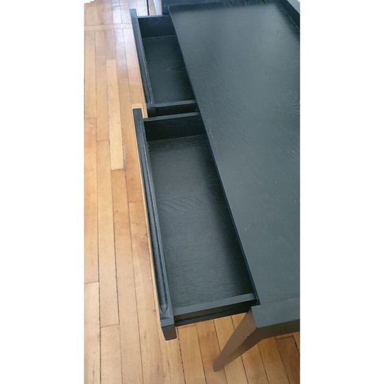 Image 1 of Vintage Schminktisch aus schwarzer Esche mit Schubladen, 1980