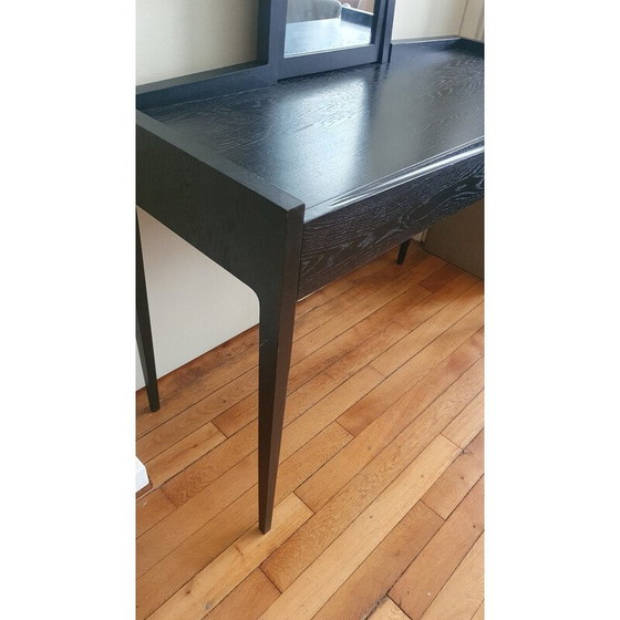 Image 1 of Vintage Schminktisch aus schwarzer Esche mit Schubladen, 1980