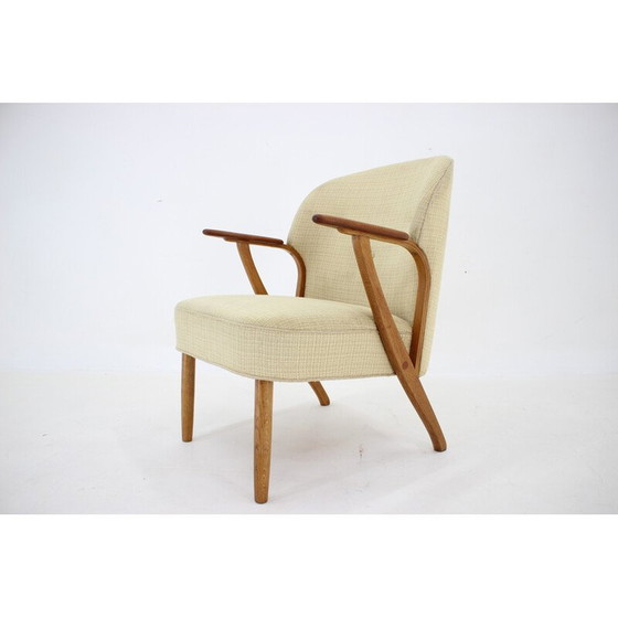 Image 1 of Vintage Chresten Findahl Brodersen Sessel aus Eichenholz, Dänemark 1950er Jahre