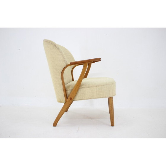 Image 1 of Vintage Chresten Findahl Brodersen Sessel aus Eichenholz, Dänemark 1950er Jahre
