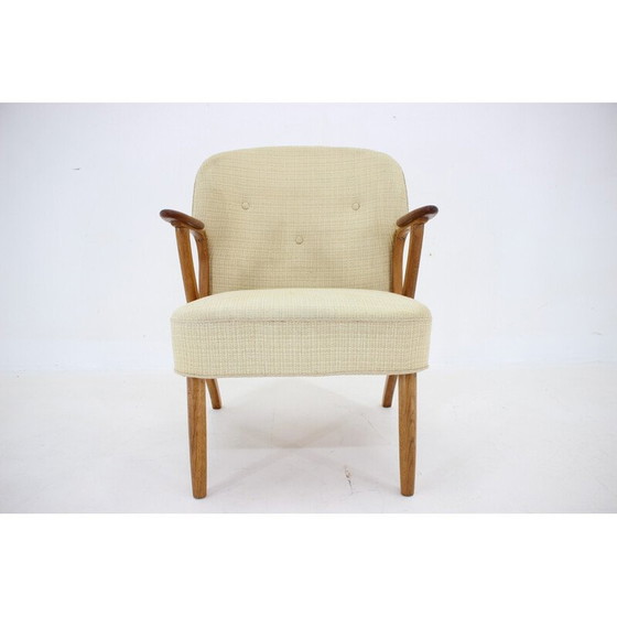 Image 1 of Vintage Chresten Findahl Brodersen Sessel aus Eichenholz, Dänemark 1950er Jahre