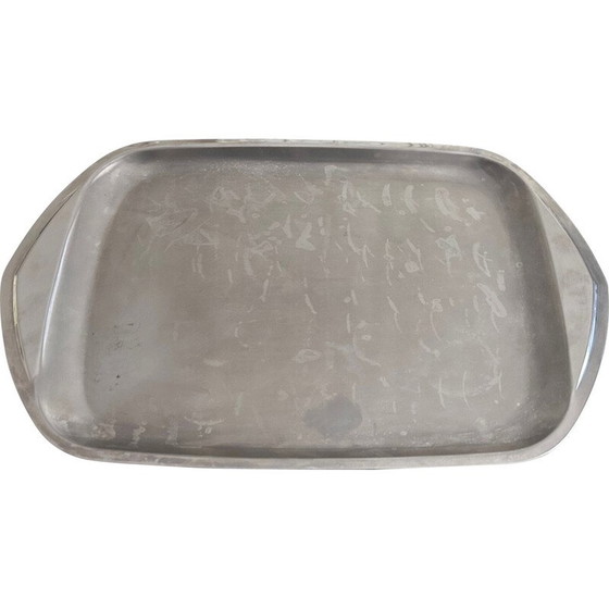 Image 1 of Vintage Cosmos Edelstahltablett für Guy Degrenne, 1970