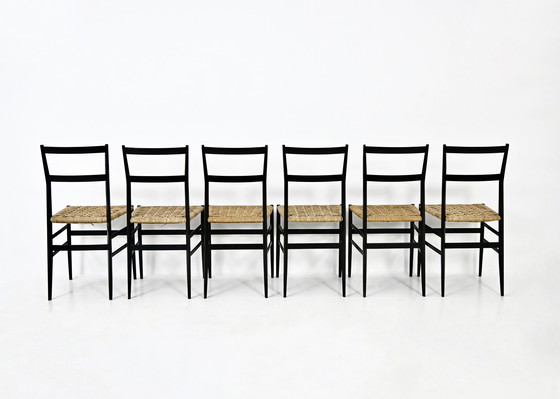 Image 1 of "Superleggera"-Stühle von Gio Ponti für Cassina, 1950er Jahre, 6-teilig