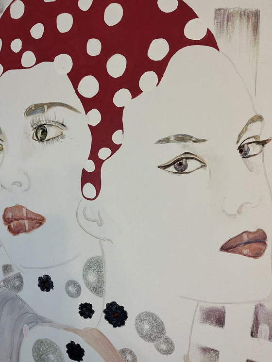 Image 1 of Nicola Rozemeijer - Porträts in gemischter Technik auf Leinen in Aluminiumrahmen.