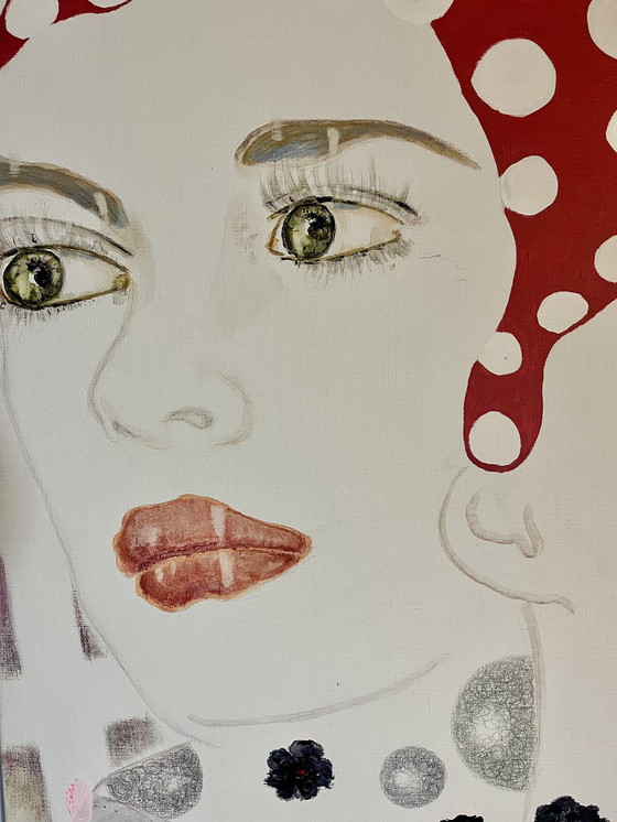 Image 1 of Nicola Rozemeijer - Porträts in gemischter Technik auf Leinen in Aluminiumrahmen.