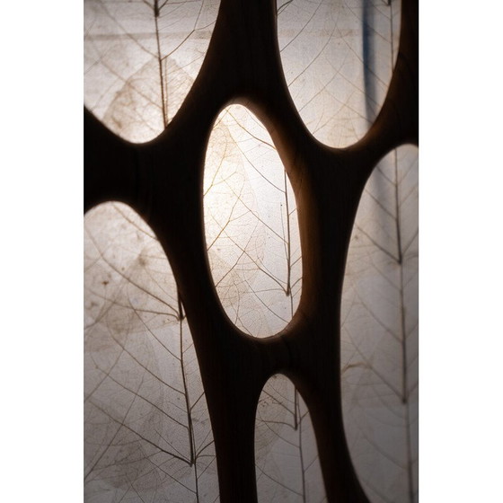 Image 1 of Vintage-Wandlampe aus Kirschholz und Reispapier, Italien 1980