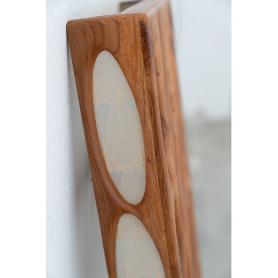 Image 1 of Vintage-Wandlampe aus Kirschholz und Reispapier, Italien 1980