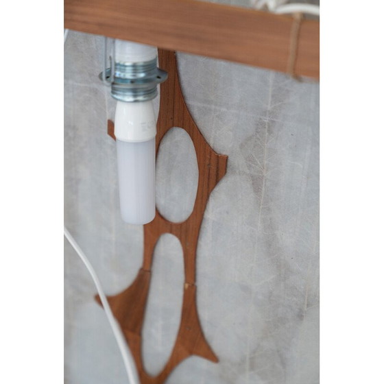 Image 1 of Vintage-Wandlampe aus Kirschholz und Reispapier, Italien 1980