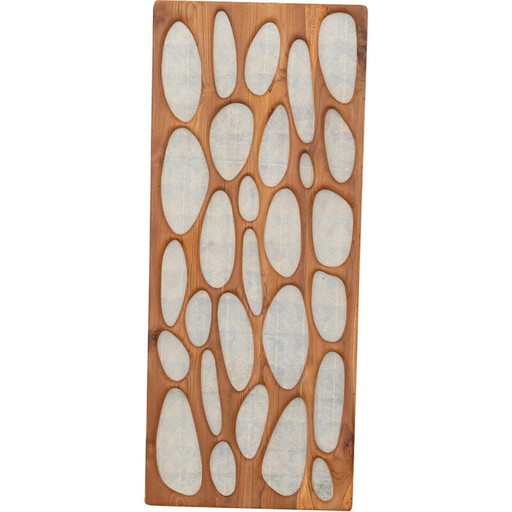 Vintage-Wandlampe aus Kirschholz und Reispapier, Italien 1980