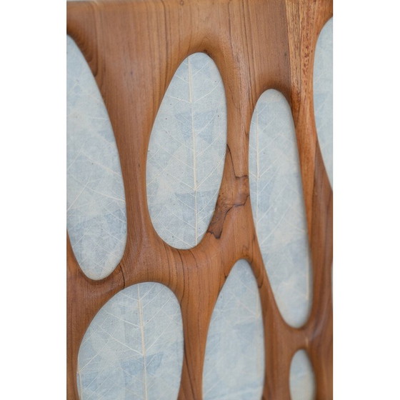 Image 1 of Vintage-Wandlampe aus Kirschholz und Reispapier, Italien 1980