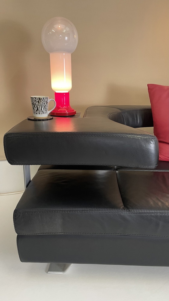 Image 1 of Italienisches Design Sofa Leder Formenti Wave Schwarz Rot Leder