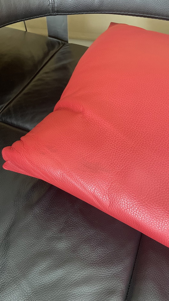 Image 1 of Italienisches Design Sofa Leder Formenti Wave Schwarz Rot Leder