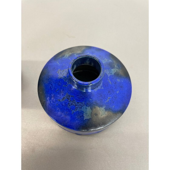 Image 1 of Paar Vintage Keramikvasen "Blau" von Gerhard Liebenthron, Deutschland 1970er Jahre