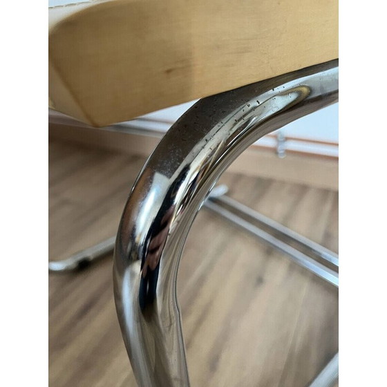 Image 1 of Vintage B32 Stuhl aus Chromstahl und Rohrgeflecht von Marcel Breuer, Italien
