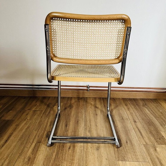 Image 1 of Vintage B32 Stuhl aus Chromstahl und Rohrgeflecht von Marcel Breuer, Italien