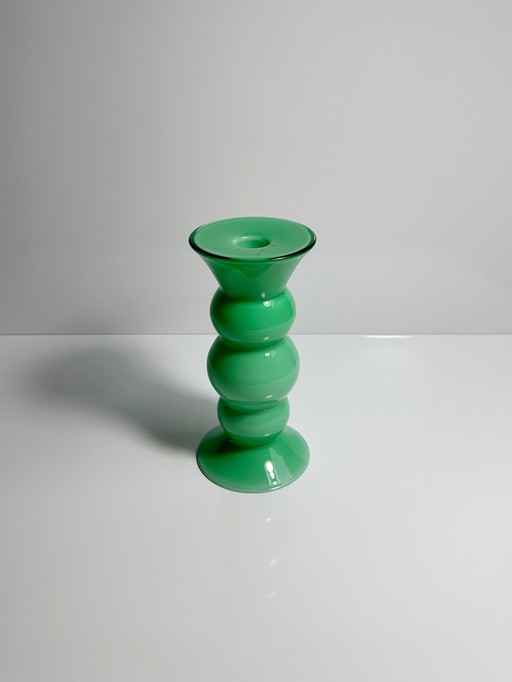 Vintage Glas Kerzenständer Wende Vase Milchglas Mint Grün Wassergrün 70Er Kerzenleuchter Kerzenhalter Blumenvase