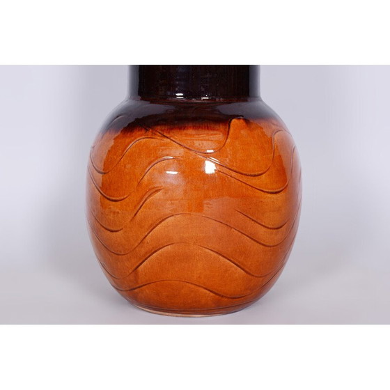Image 1 of Vase aus der Mitte des Jahrhunderts aus glasierter Keramik, Tschechien 1950er Jahre