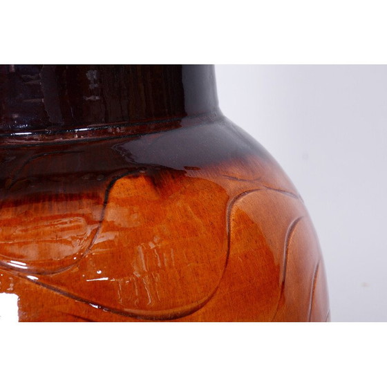 Image 1 of Vase aus der Mitte des Jahrhunderts aus glasierter Keramik, Tschechien 1950er Jahre