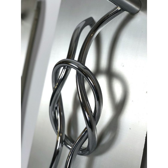 Image 1 of Paar alte Aluminium- und Chromleuchten von Giacomo Benevelli, Italien 1970