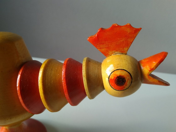 Image 1 of Vintage Holz Figur Stapeln Hahn